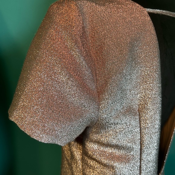 EXPRESS Metallic Rose Gold Mini Sheath Dress OPEN BACK size 8. ID# 400439 - Picture 4 of 6